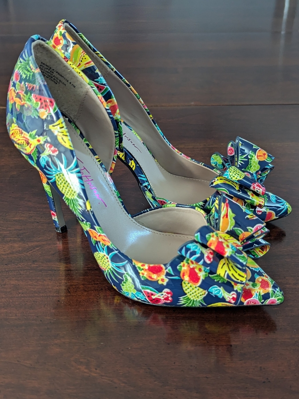 Betsey Johnson Womens 6.5 Prince P Stiletto Heels Tropical Fruit Resortwear